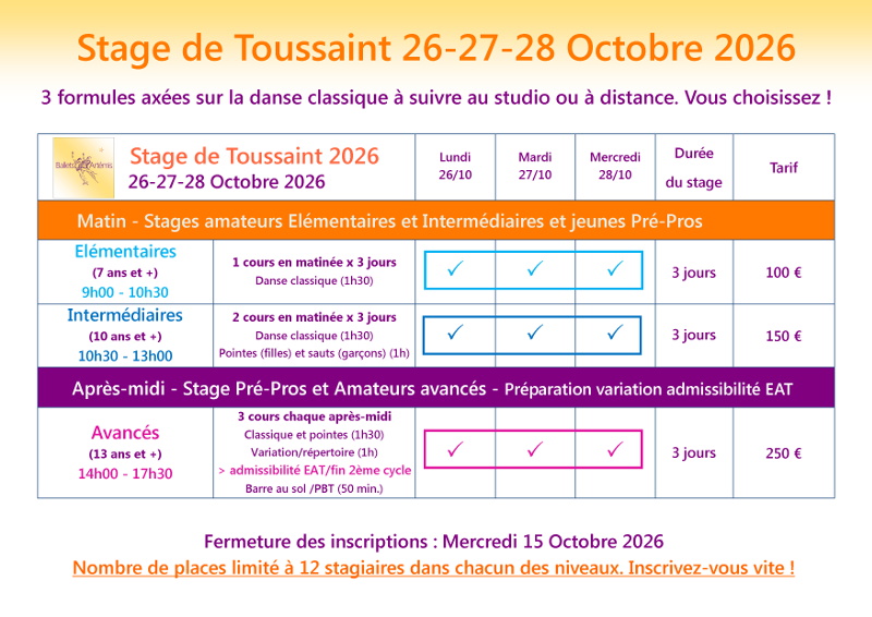 Dance intensive schedule